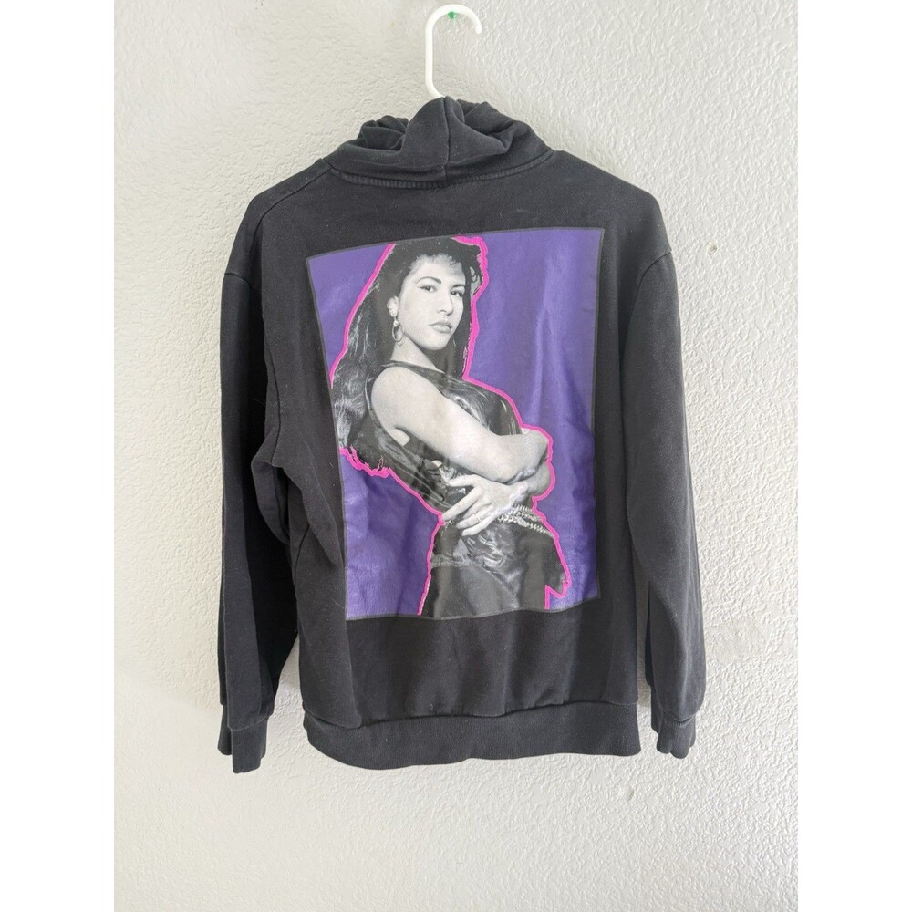 Selena Quintanilla Faded Hoodie L Boxy Pop Tejano Music Concert Grunge Vtg 90s